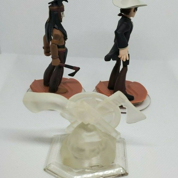 Disney Infinity 1.0 Bundle 2 Lone Ranger & 2 Tonto W/ 2  Disney Infinity 1.0 Lone Ranger & Tonto w Crystal